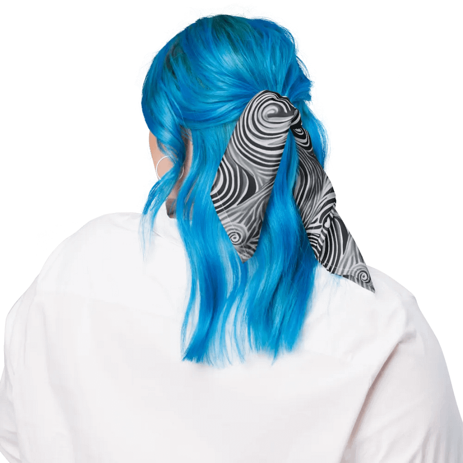 Funky Black and White Noir Liquid Tie-Dye Bandana product image (3)