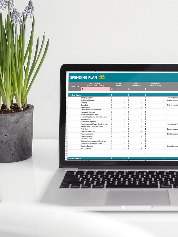 Travel Budget & Savings Spreadsheet Template product image (1)