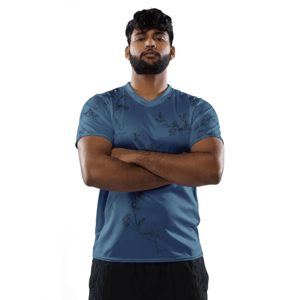 Unisex T shirt with hummingbird design. Muted blue. I del for the outdoors erson who loves birding and nature product image (5)