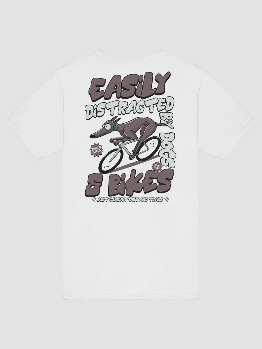 Easily Distracted by Dogs & Bikes Funny Cycling T-Shirt – Greyhound Dog Rider Tee for Bike Lovers product image (6)