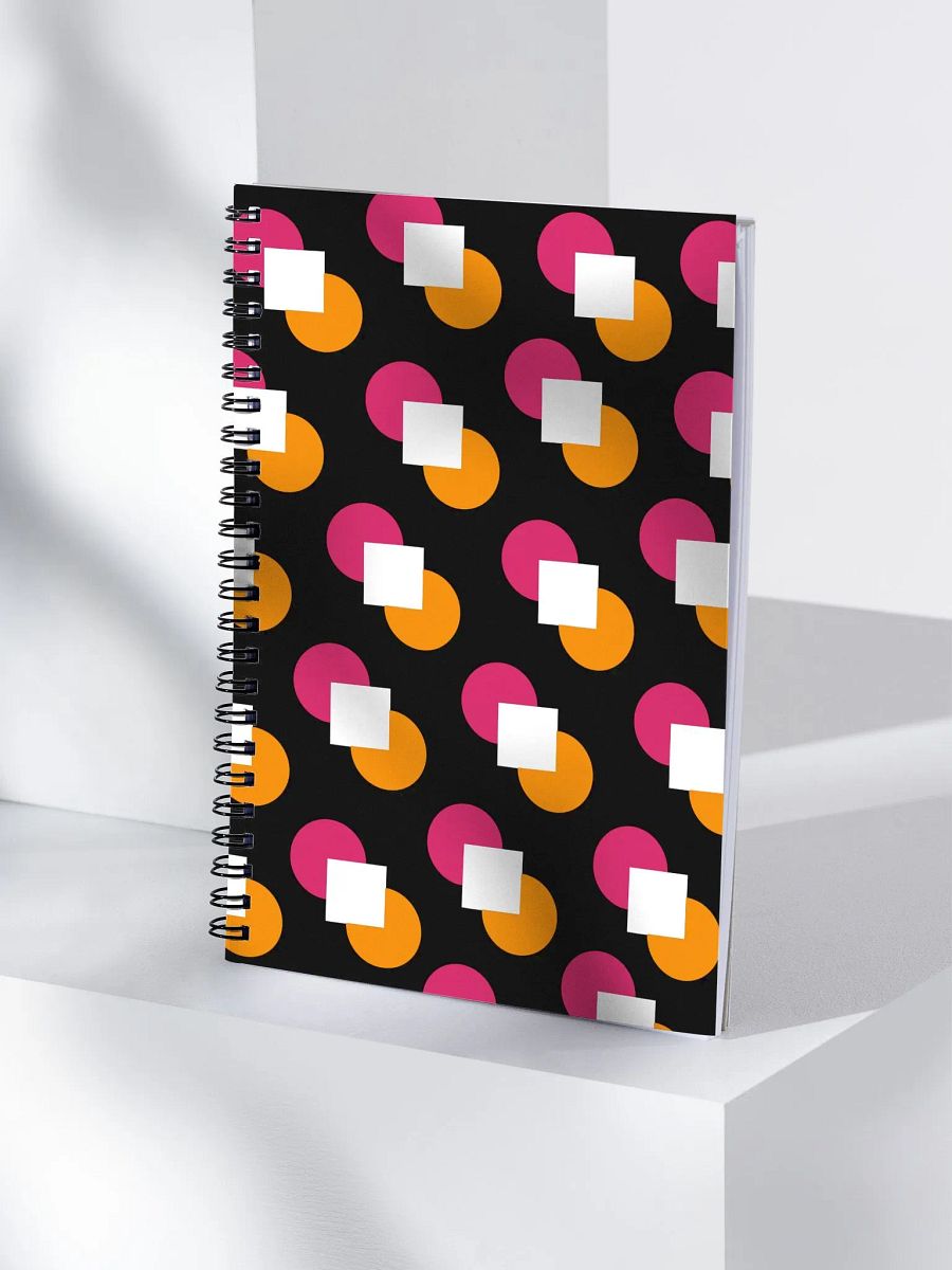 Circles and Squares Pattern Design Sprial Notebook product image (4)