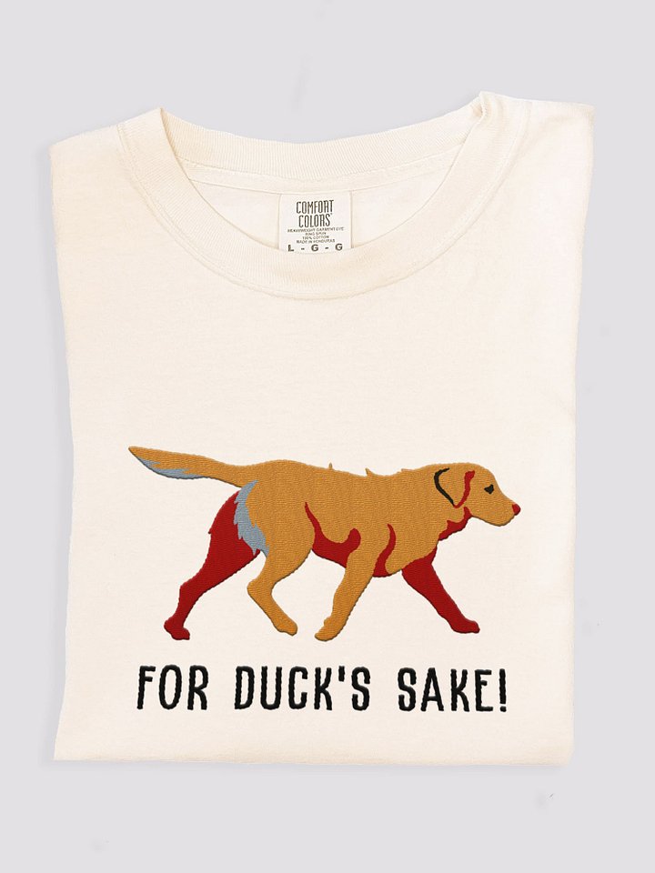 For Duck's Sake T-Shirt(Embroidered) of a Chesapeake Bay Retriever(Tan) product image (1)