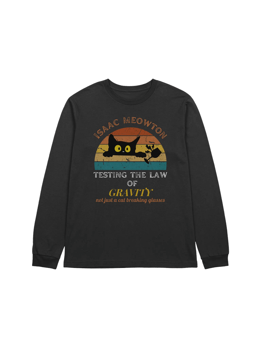 Isaac Meowton Cat Lover Long Sleeve T-Shirt product image (1)