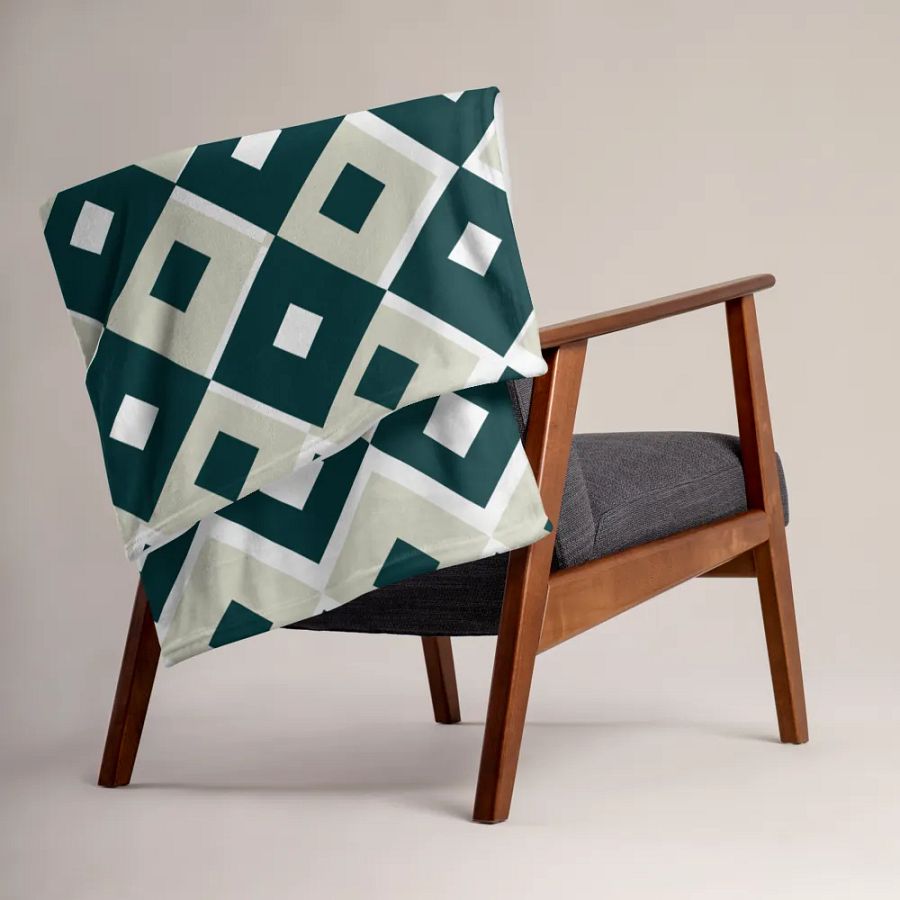 White-Green Pattern Throw Blanket product image (15)