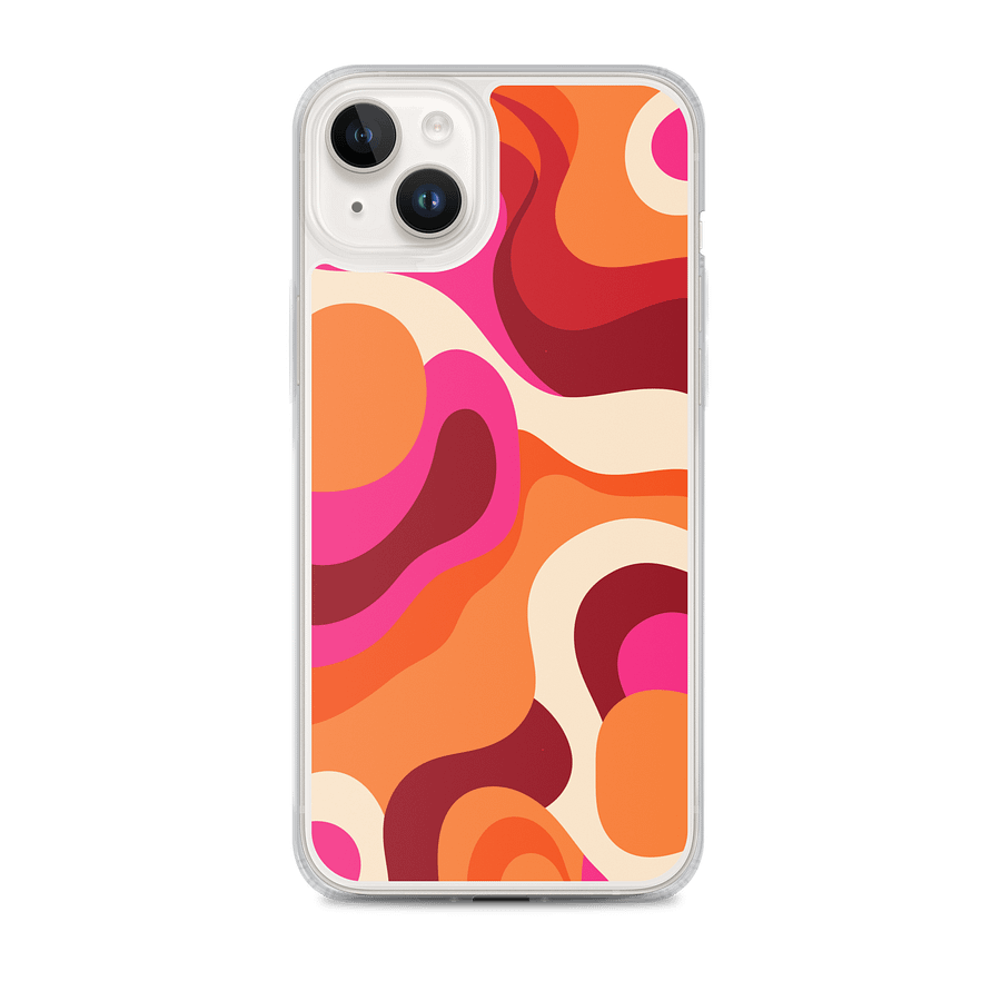 Cute Organic Vibrant Abstract Wavy Shapes iPhone Clear Case product image (1)