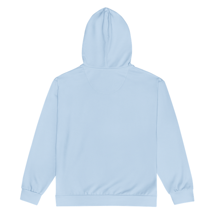 Baby Blue Solid Color Eco Friendly Unisex Zip Hoodie product image (2)