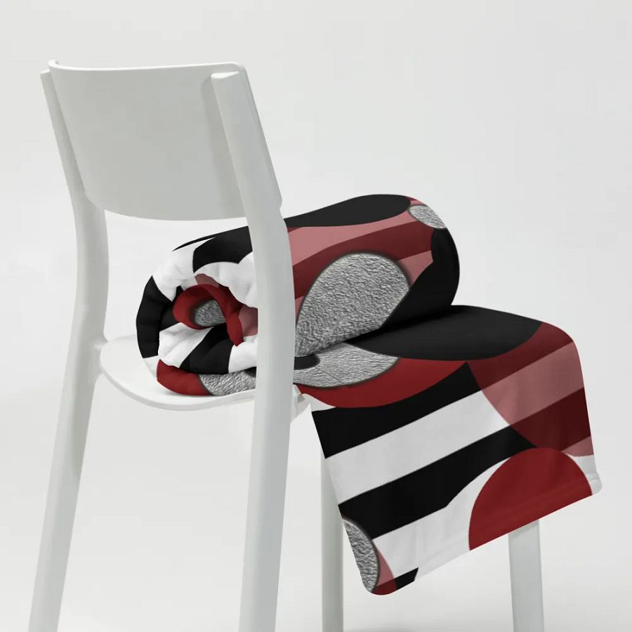 Black White Stripes Red Dots Throw Blanket product image (20)