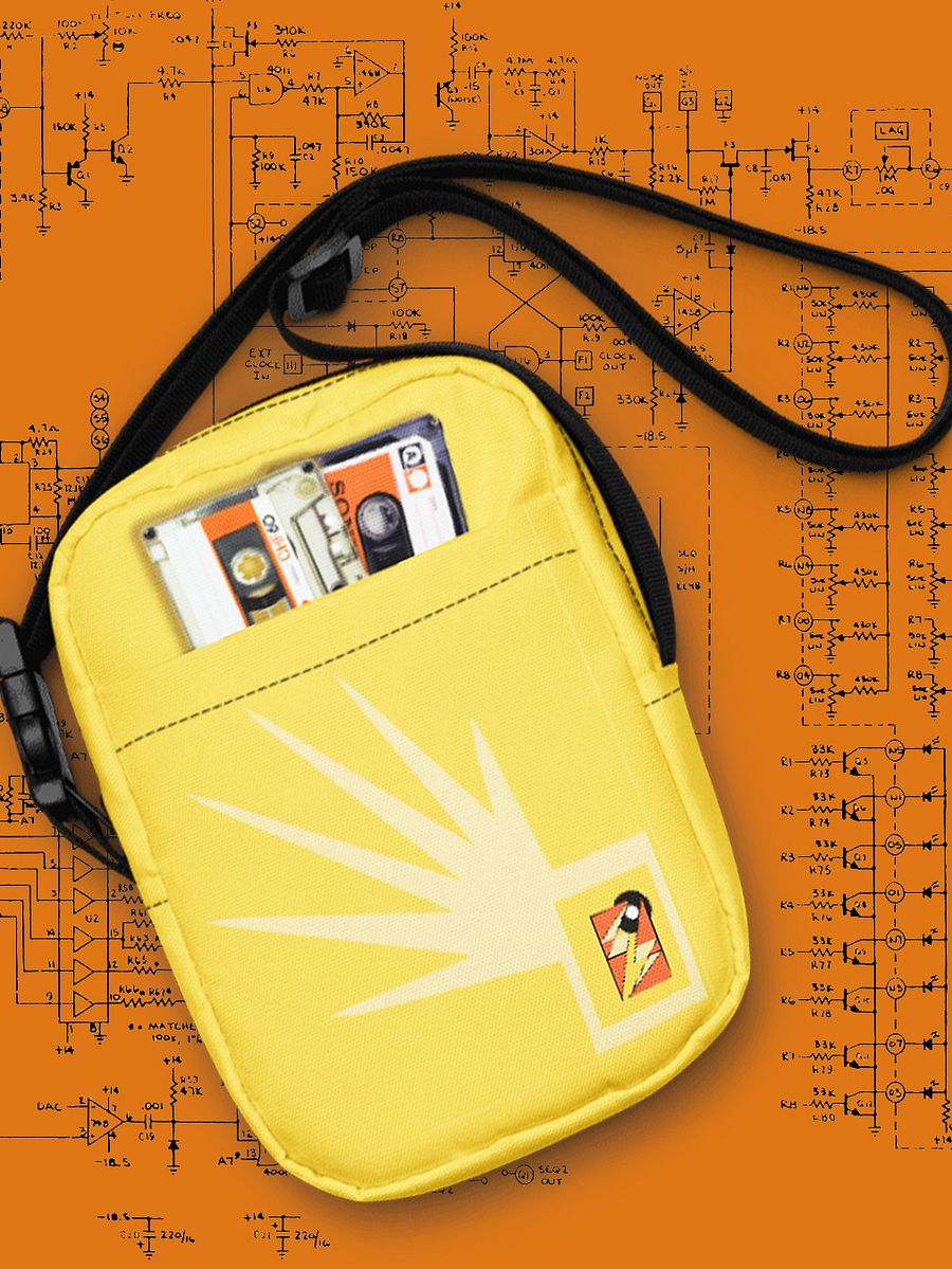 Jesus Christ Sacred Moog by Frank Fonik, Techno EDM Utility Crossbody Bag product image (3)