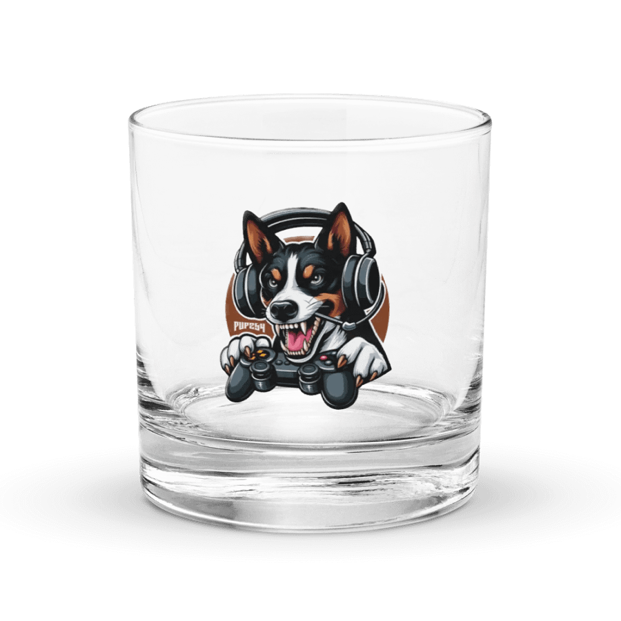 Fierce Gamer Dog Rocks Glass product image (1)