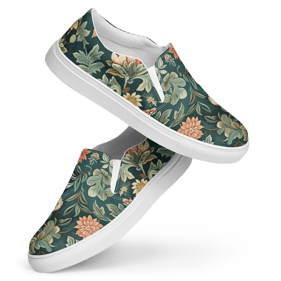 Multicolor Floral Pattern Women's Slip-On Canvas Shoes by Treasure Pie product image (1)