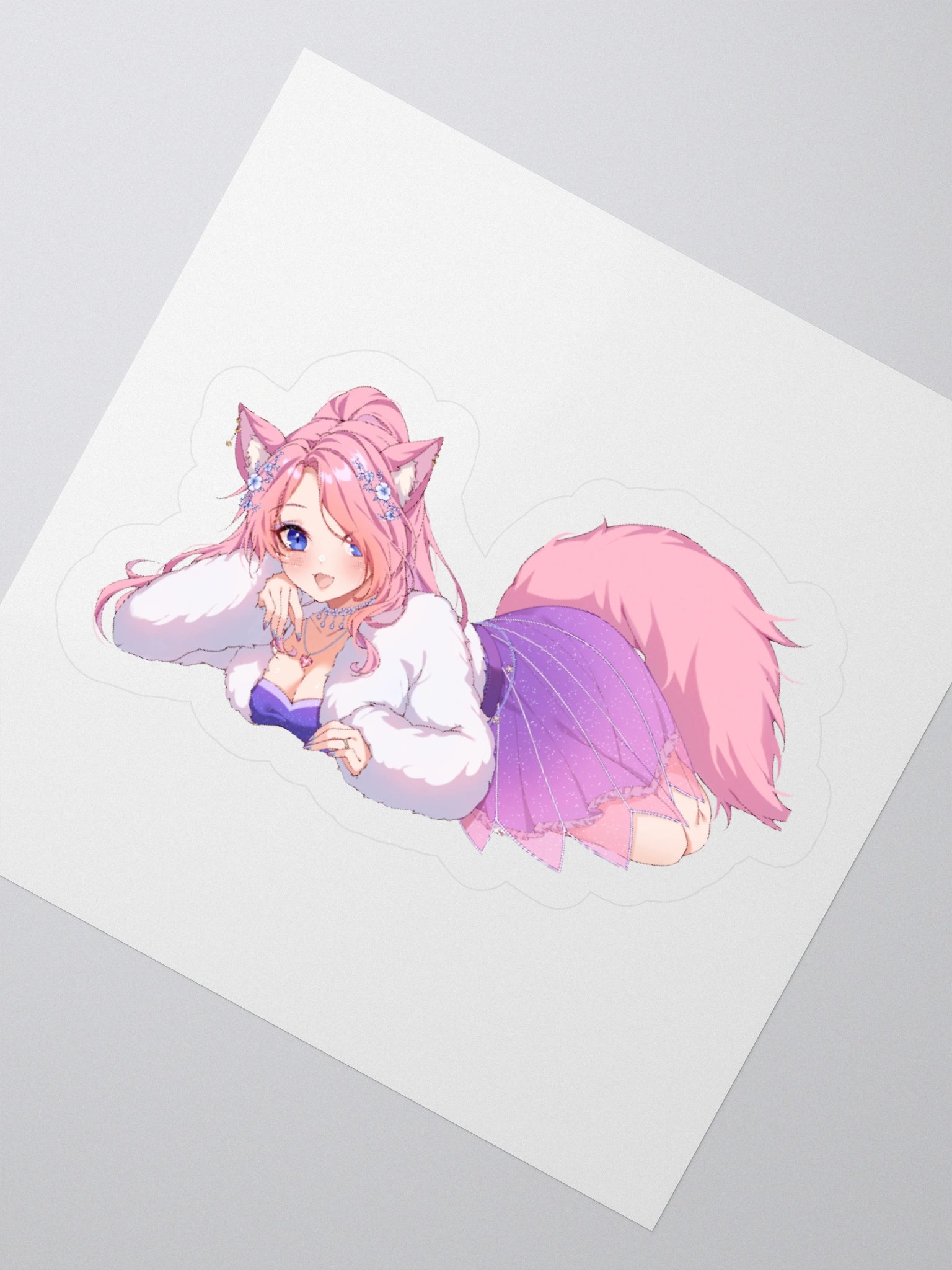 Comfy Catgirl Kiss Cut Stickers product image (6)