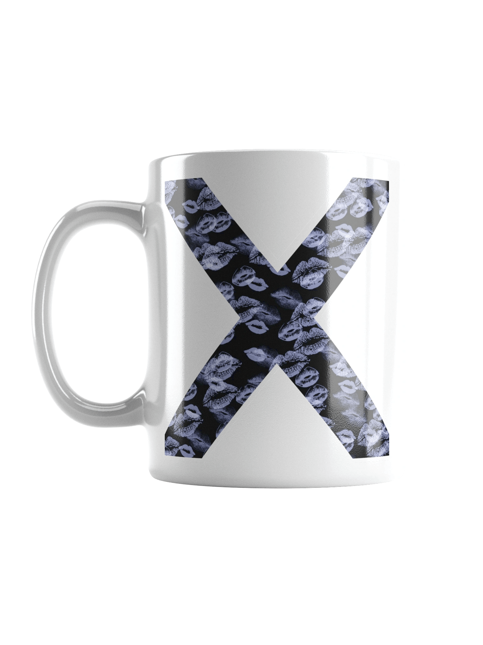 Black X Light Blue Lipstick Kisses | Glossy White Mug product image (16)