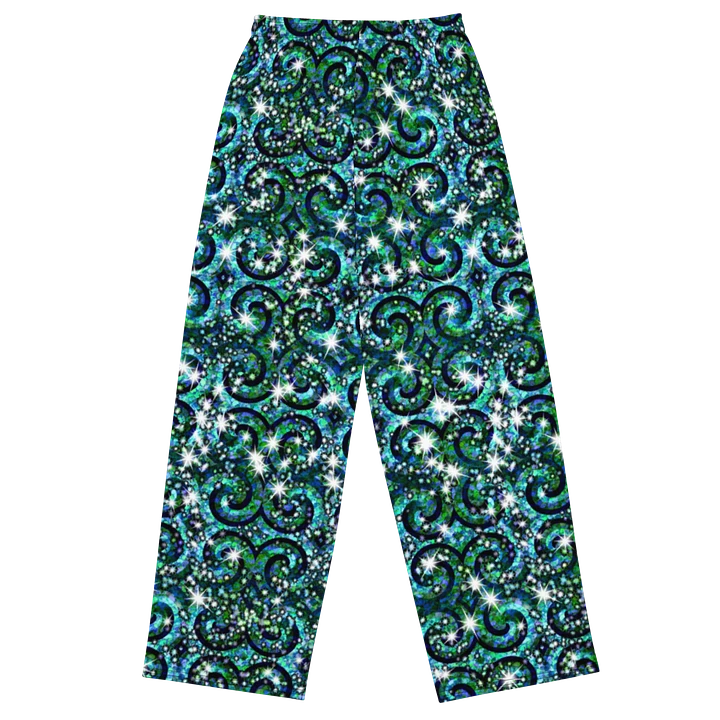 Blue Ice Sparkle Swirl Wideleg Pants product image (1)
