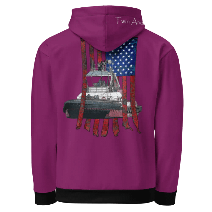 Eggplant Athena Tug & CE Flage Hoodie product image (1)