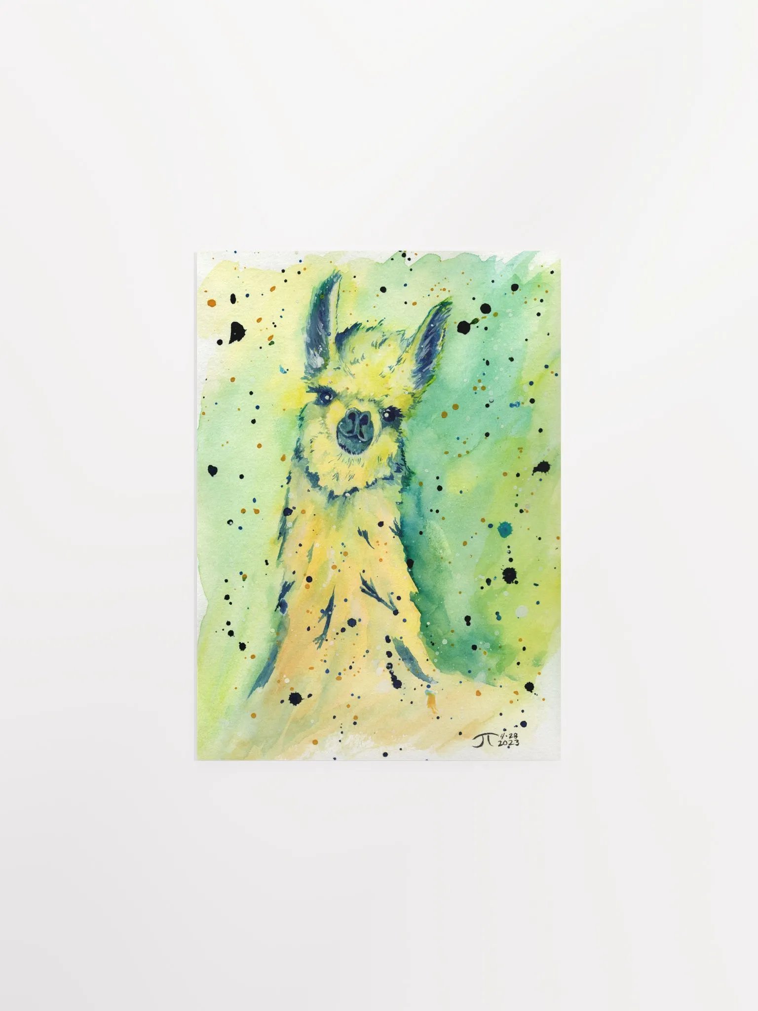 Whimsical Llama Watercolor Poster product image (1)