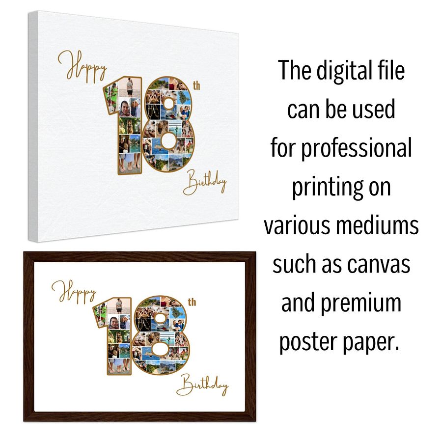 Happy 18th Birthday Photo Collage Canva Template product image (5)