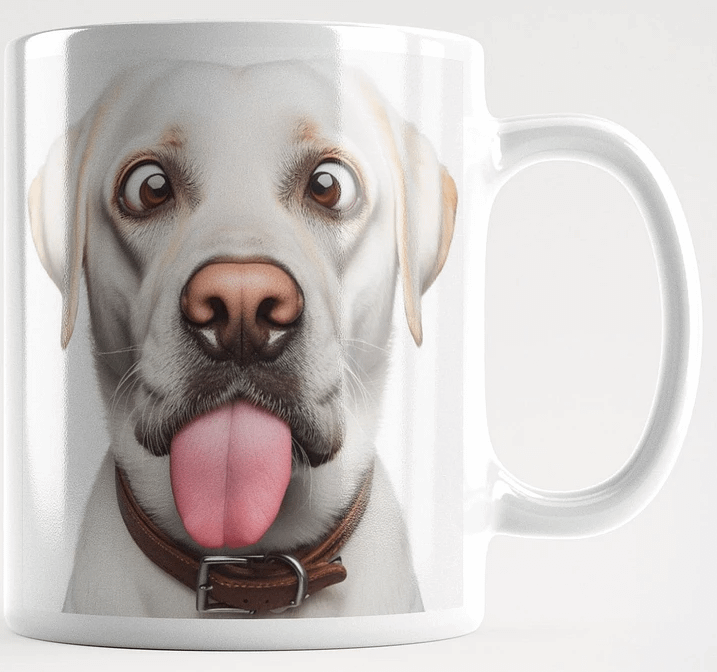 Rude White Labrador #Humorous Glossy Mug - White product image (1)