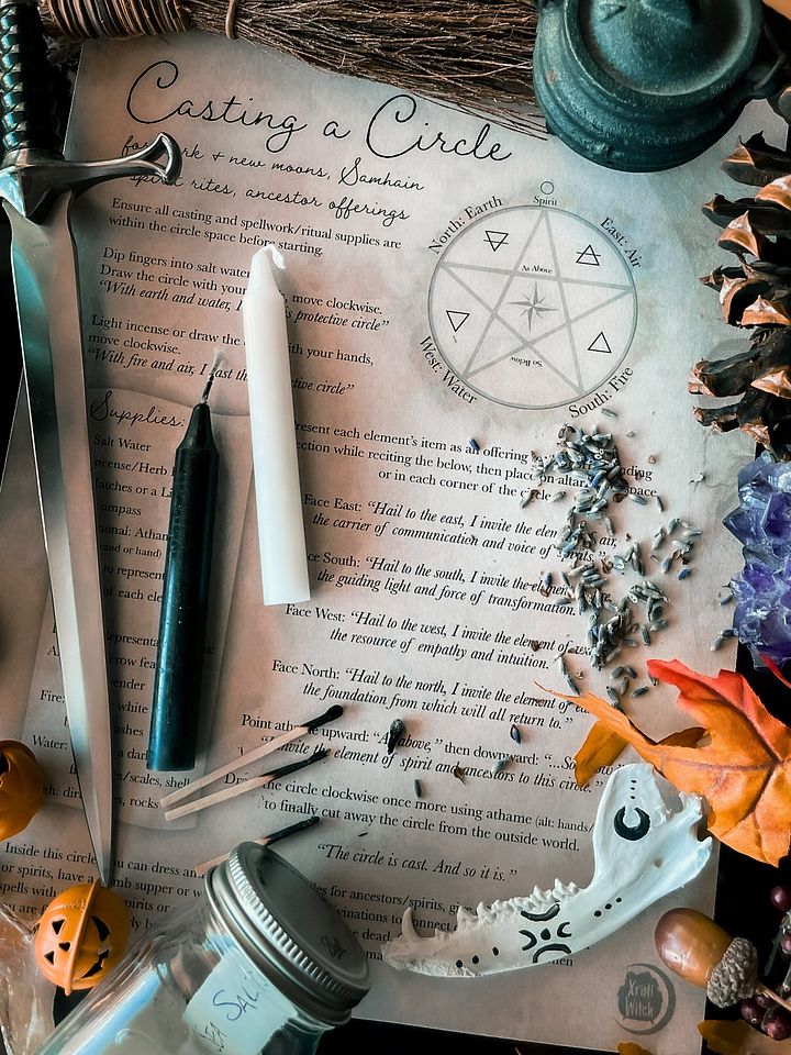 Spirit Element Circle Casting Grimoire Page - Digital Download product image (2)