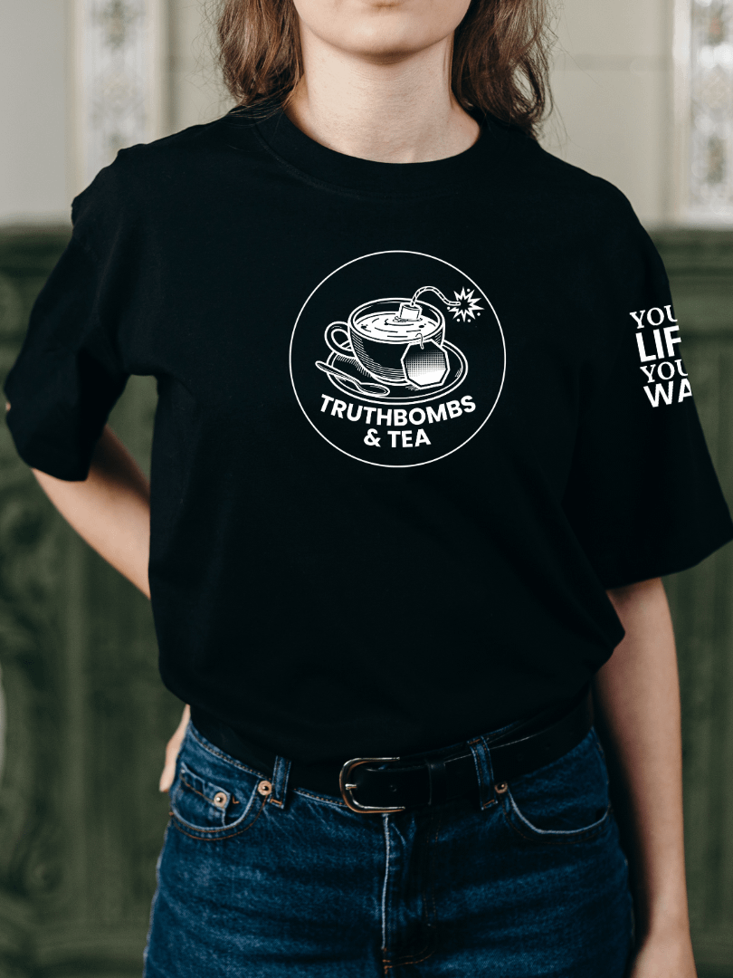 Unisex T-shirt White Print Truthbombs & Tea Official product image (92)