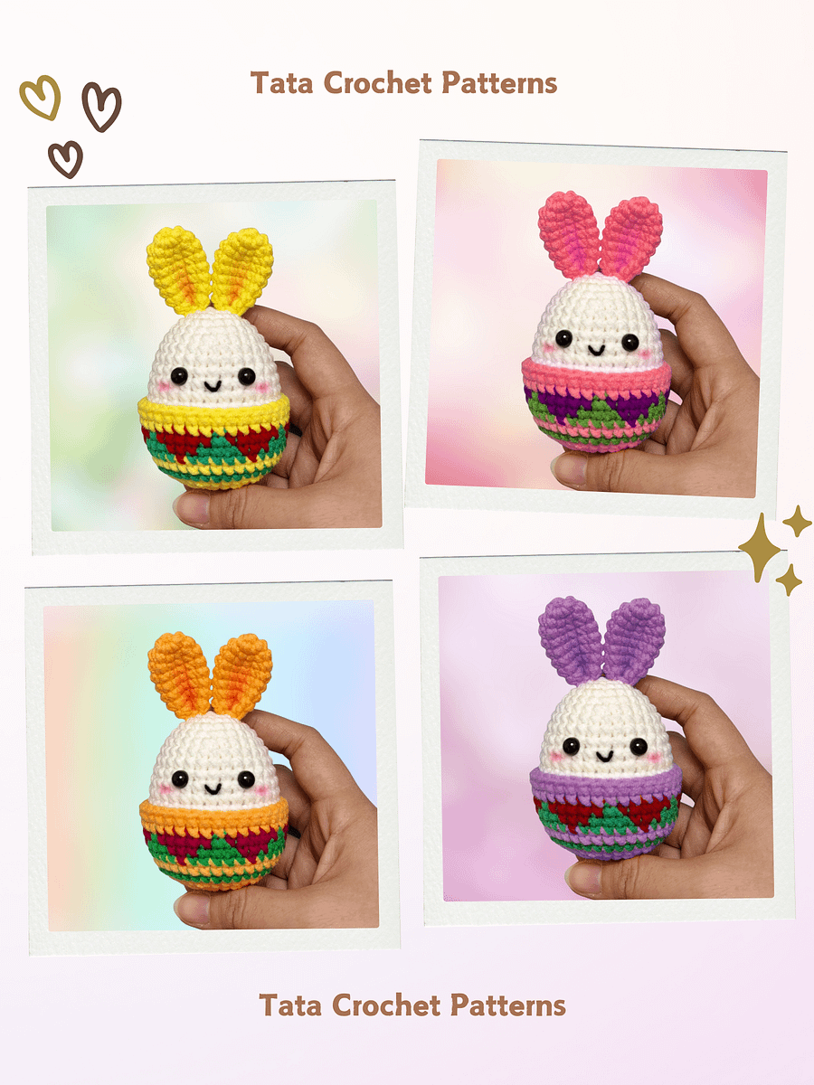 (8 in 1) Crochet Pattern - Super Cute Easter Bunny Eggs Amigurumi product image (9)
