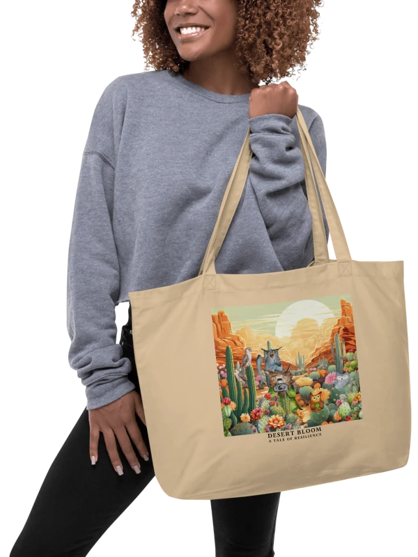 Desert Bloom: A Tale of Resilience Eco Tote Bag (Large) product image (6)