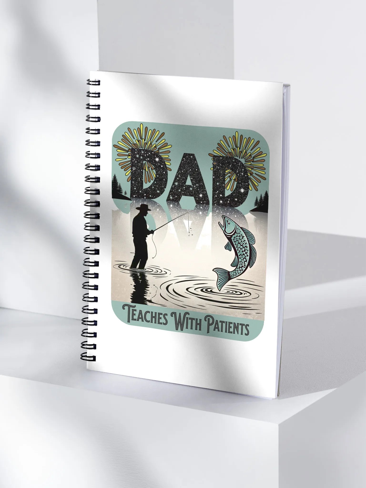 Dad Fishing Teaches With Patients Notebook product image (1)