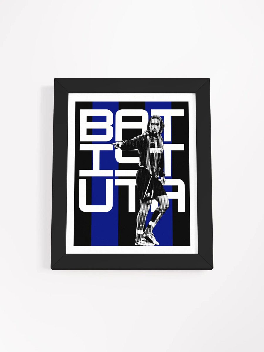 Gabriel Batistuta BW Inter Milan Name Art Framed Print product image (4)