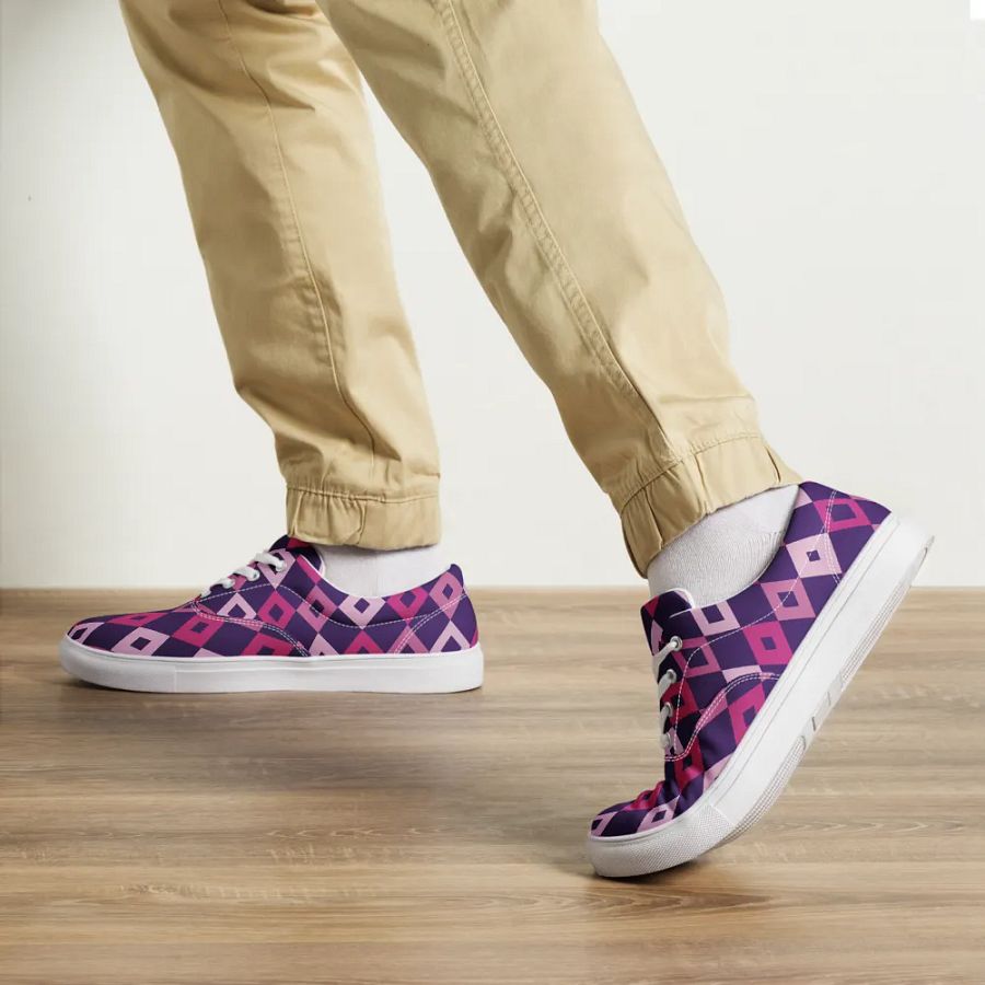 Geometric Harmony Men's Lace Up Canvas Shoes product image (4)