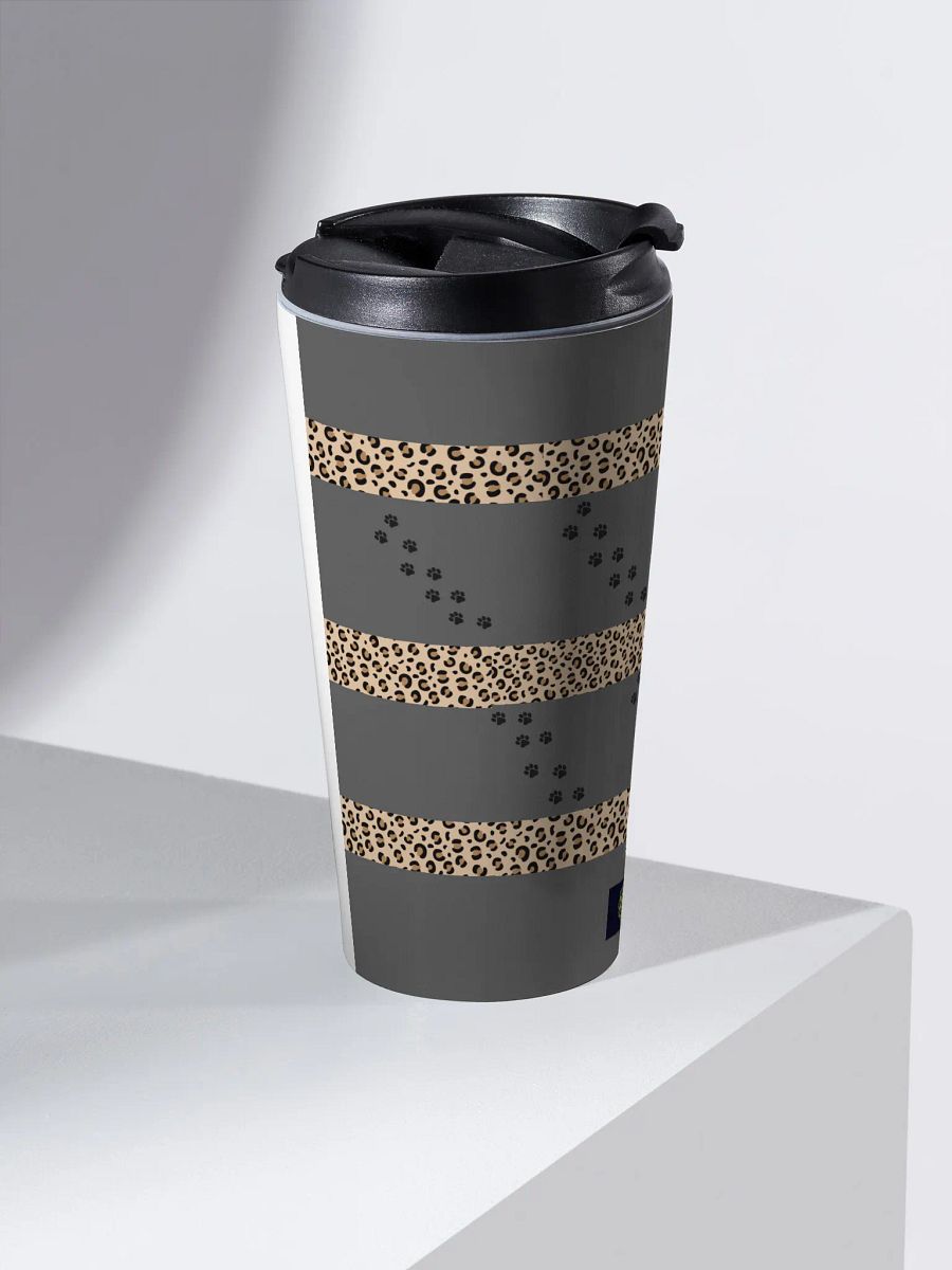 Leopard and Paw Print Stainless Steel Travel Mug_Grey product image (2)
