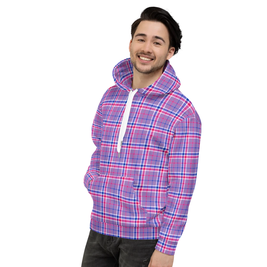 Lavender, Magenta, and Blue Plaid Hoodie product image (4)