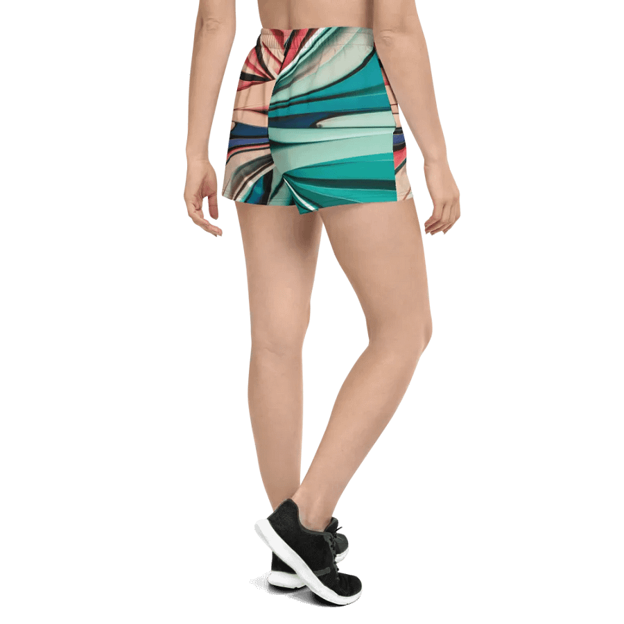 Abstract Geometric Unisex Athletic Shorts in Vibrant Colors (XS-3XL) product image (7)