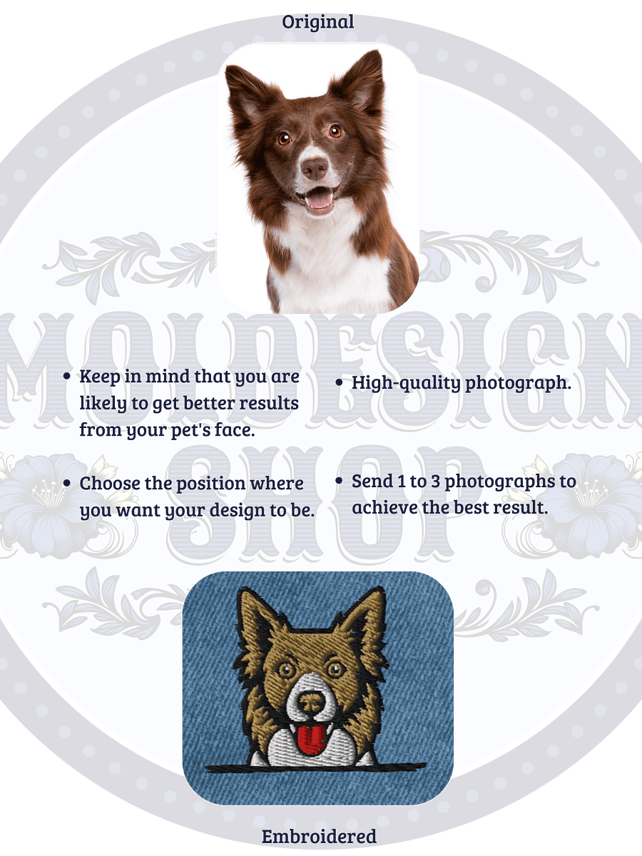YOUR BORDER COLLIE! / BUCKET HAT WITH PERSONALIZED NAME / / EMBROIDERED product image (7)