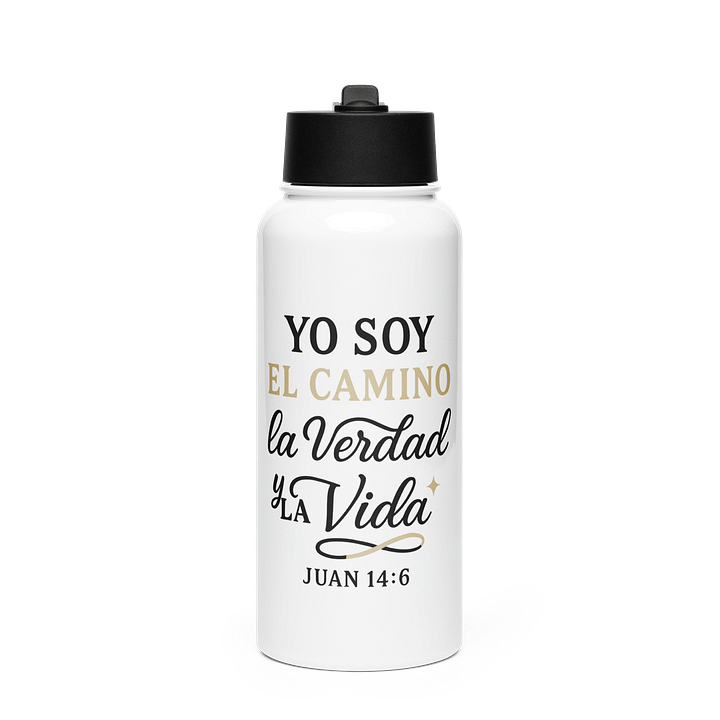 Stainless Steel Water Bottle – “Yo Soy el Camino, la Verdad y la Vida” – Spanish Bible Verse product image (1)