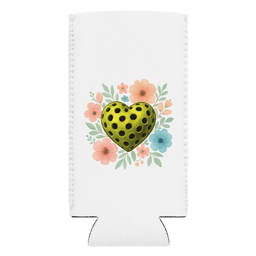 Pickleball Heart Flowers Floral Coozie Can Cooler product image (1)
