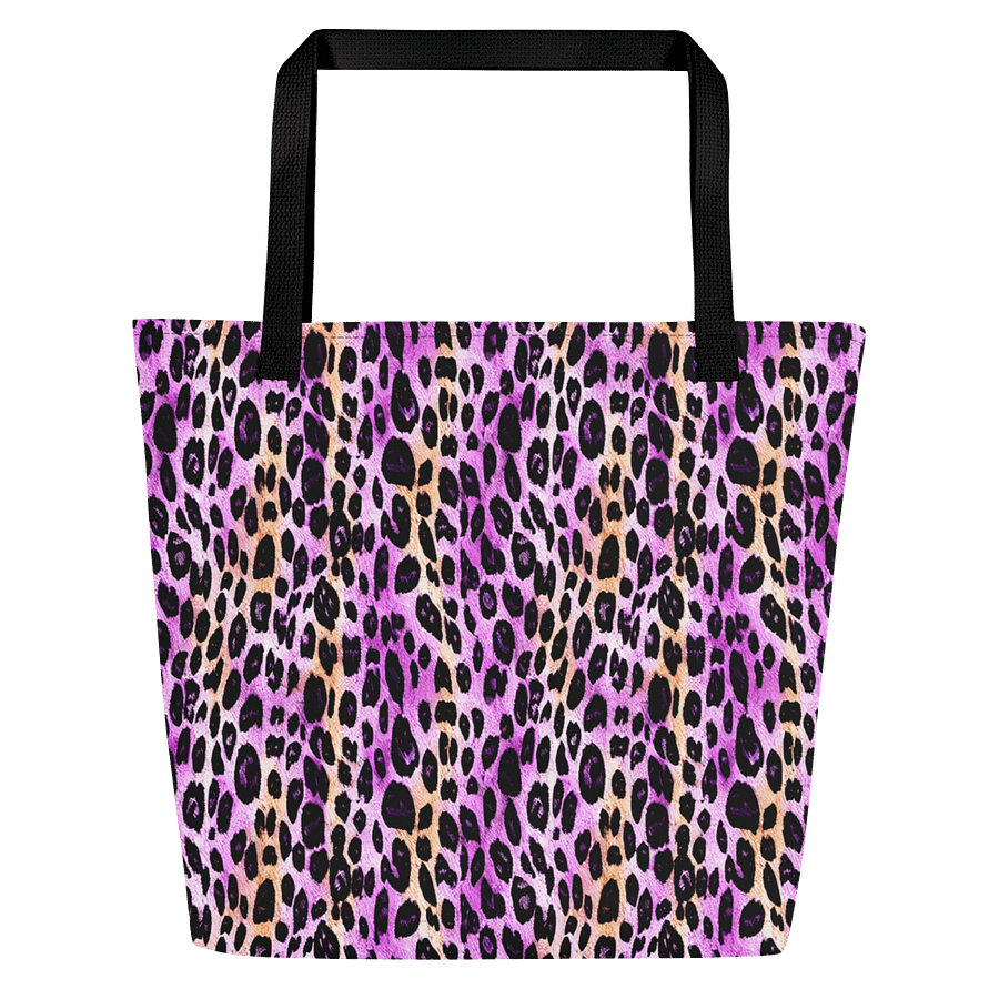 Purple Beige Leopard Tote Bag product image (3)
