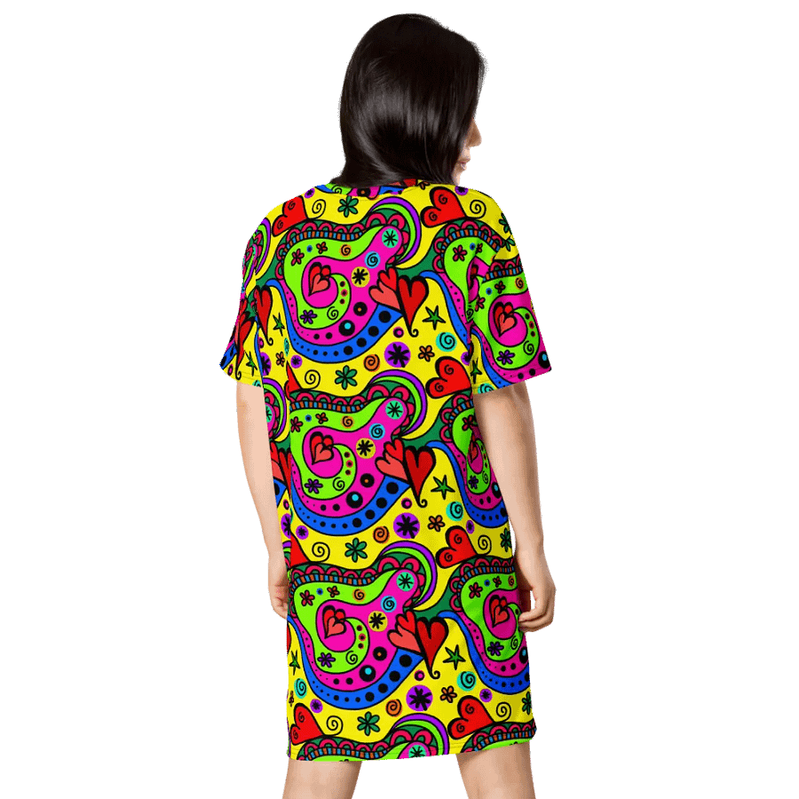 Vibrant Swirls T-Shirt Dress product image (9)