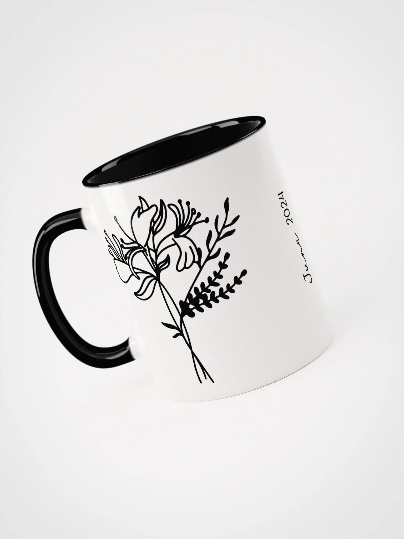 Two Tone Line Birth Flower Mug JUNE – Personalized Gift product image (5)
