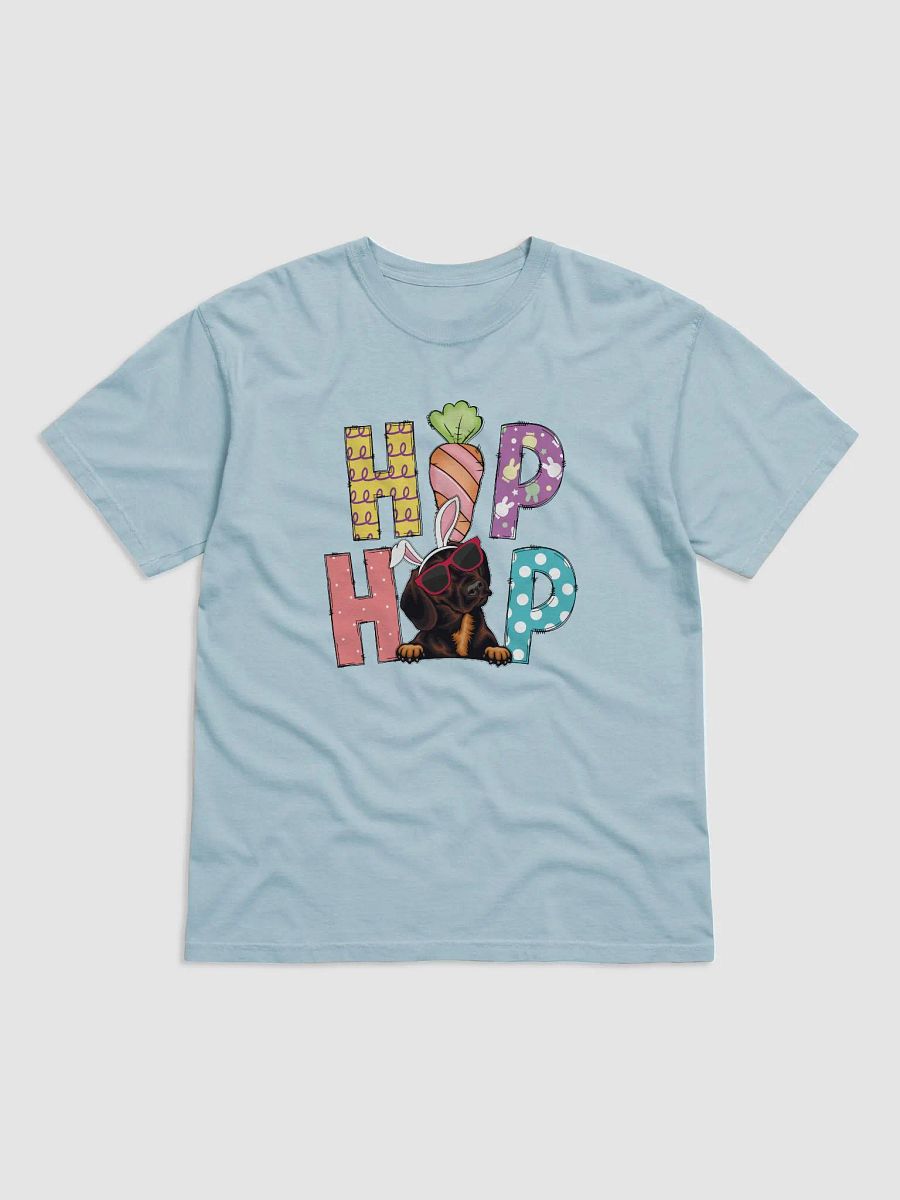 Hip Hop Easter Dachshund (Brown) T-Shirt | Cute Easter Day Wiener/Doxie Wearing Bunny Ears and Sunglasses T-Shirt product image (7)