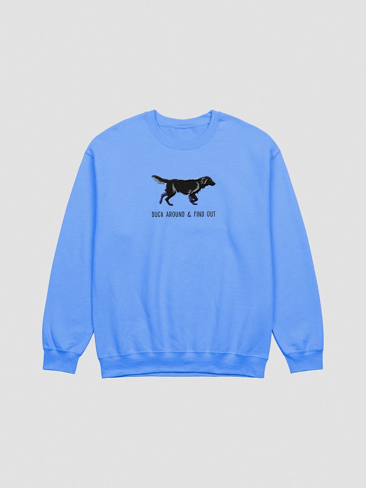 Duck Around and Find Out Sweatshirt (Embroidered) of a Flat Coated Retriever(Black) product image (7)