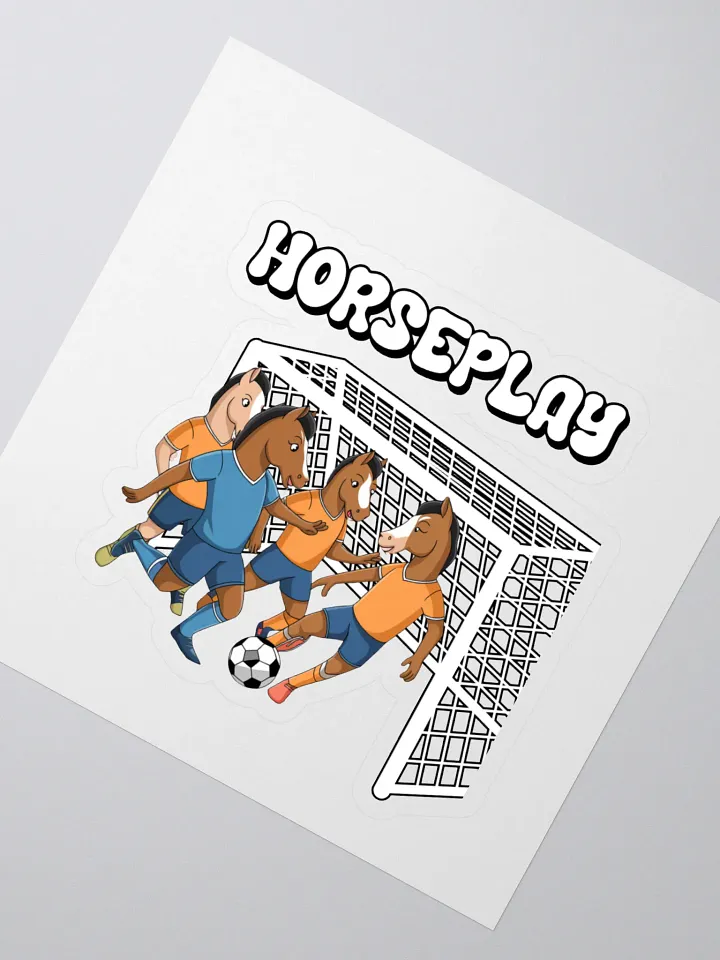 Horseplay - Horses Playing Soccer - Funny Wordplay Sticker product image (2)
