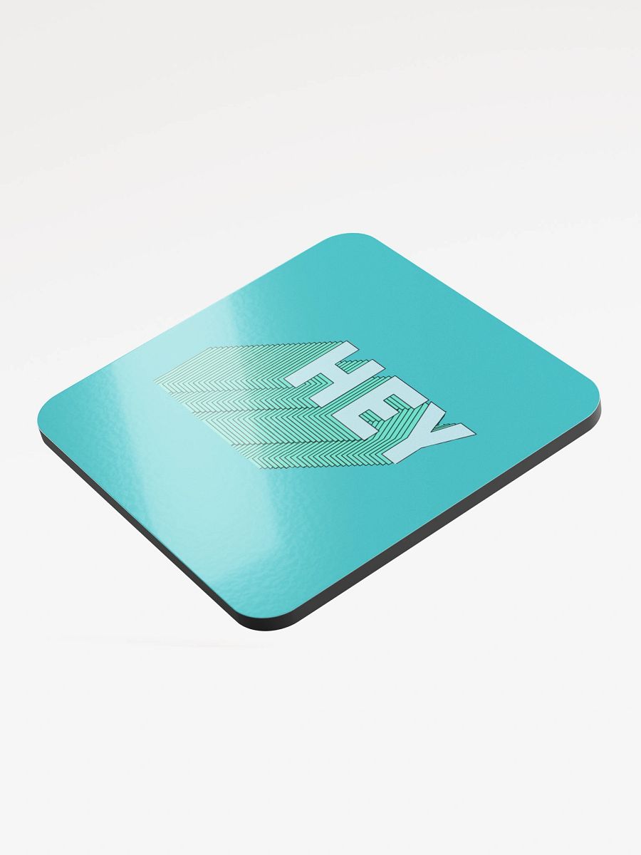 Hey Turquoise Blue Cork Coaster product image (3)