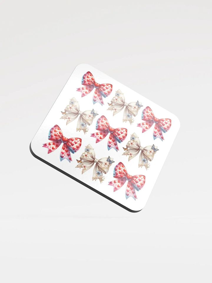 Spring Bows Heart Festive Grid Cork Coaster product image (2)