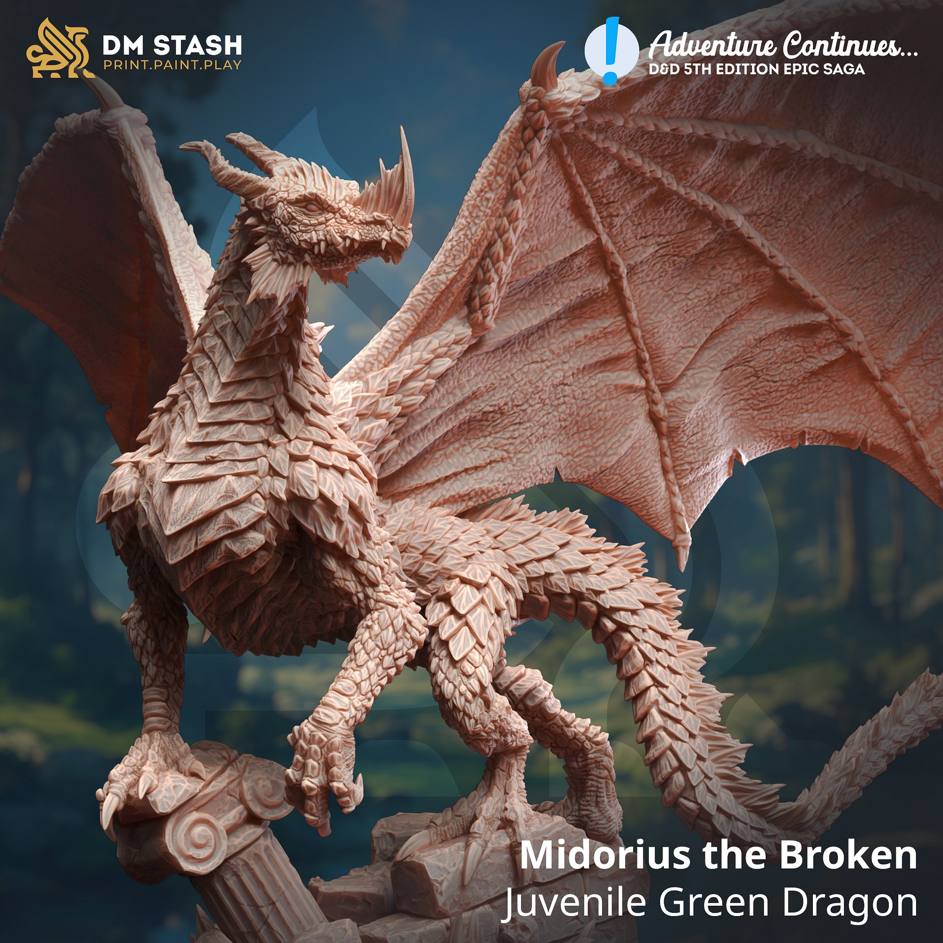 Midorius the Broken – Juvenile Green Dragon product image (1)