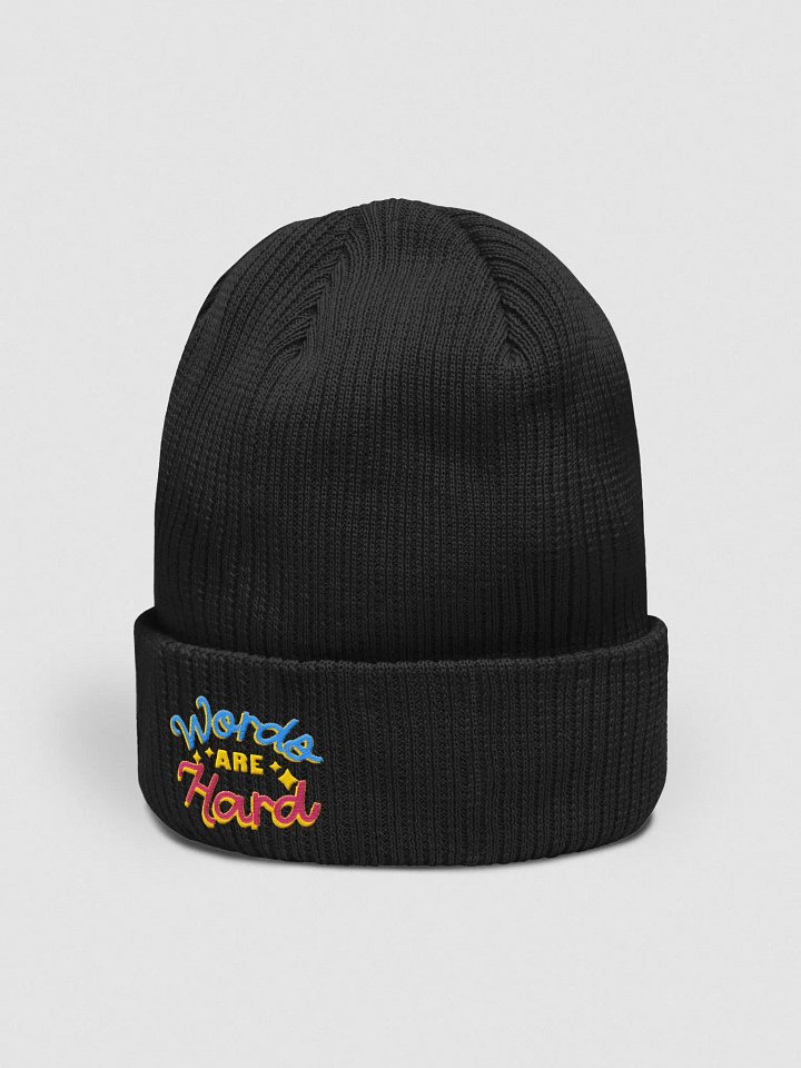 Words Are Hard Ribbed Beanie product image (14)