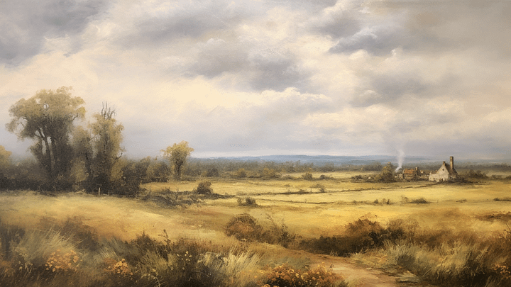 Vintage TV Art Landscape Painting - No Frame, Digital Download product image (1)
