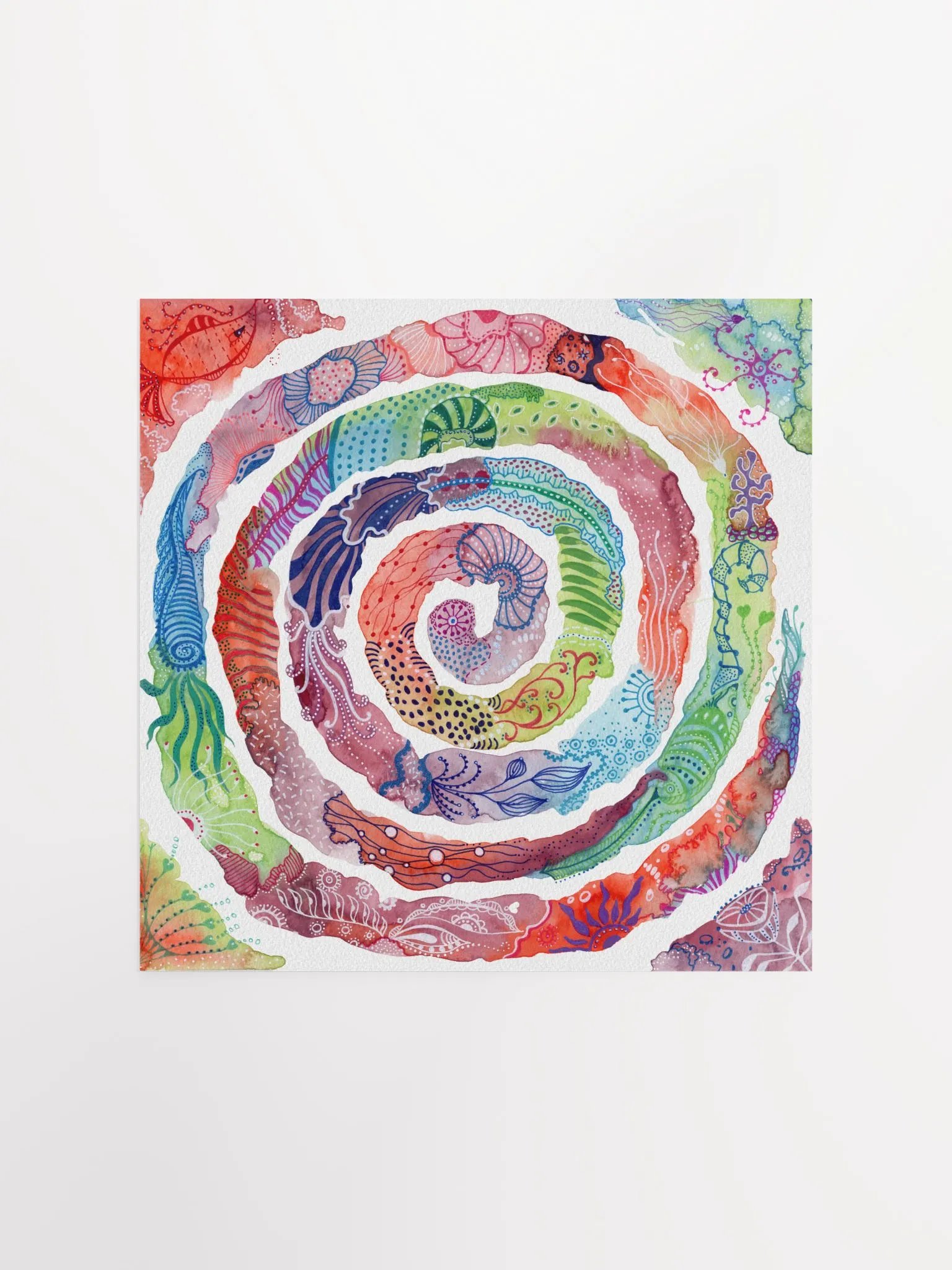 Watercolor Doodles Spiral Symphony Matte Poster product image (1)