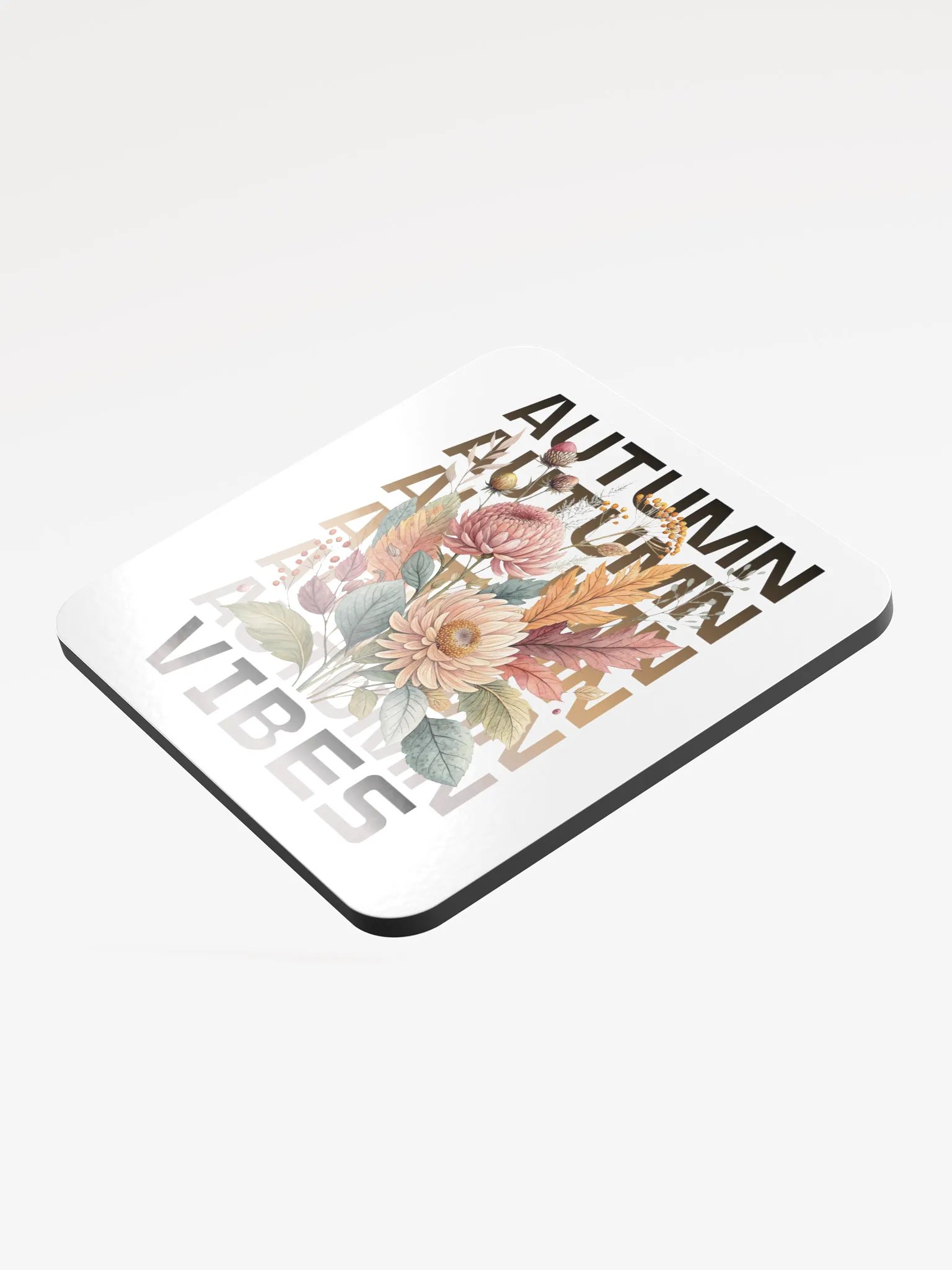 Autumn Vibes Boho Flowers Glossed Cork Coaster product image (4)
