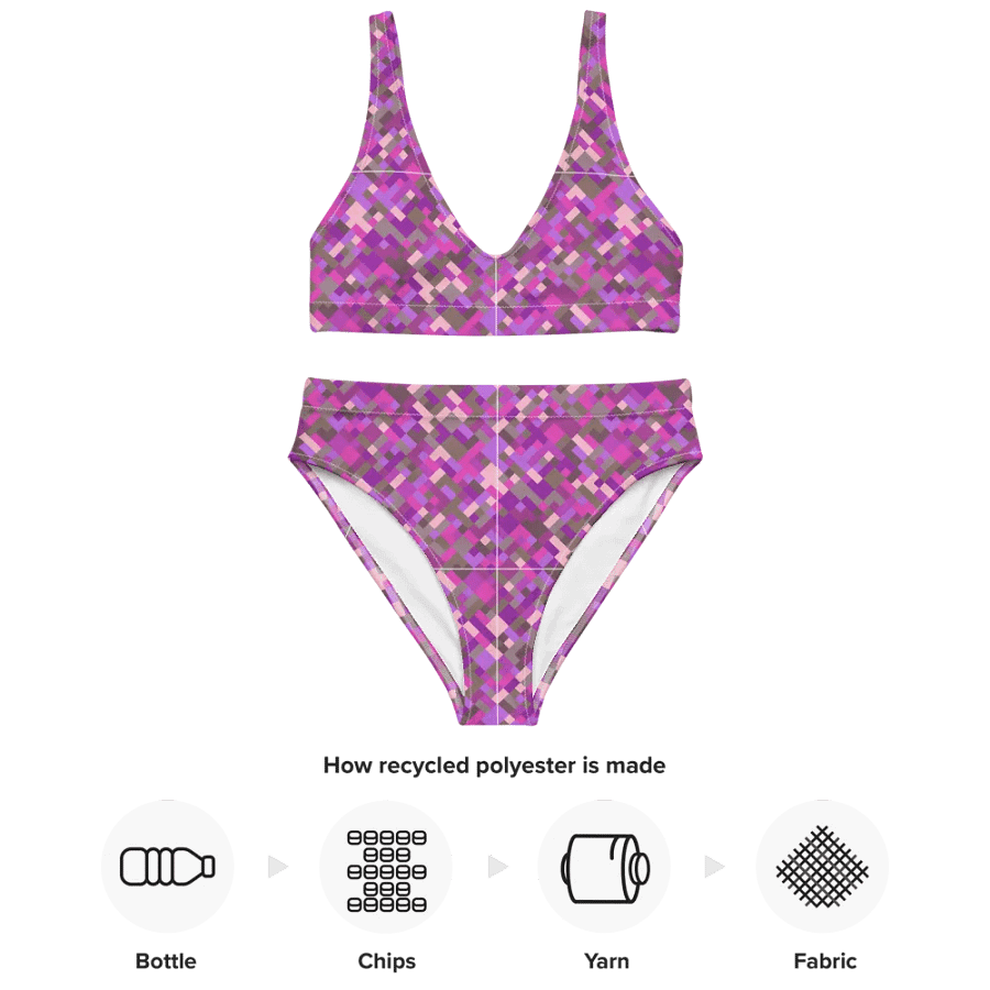Colorful Mosaic Pattern Design High Waisted Bikini - v5 product image (4)