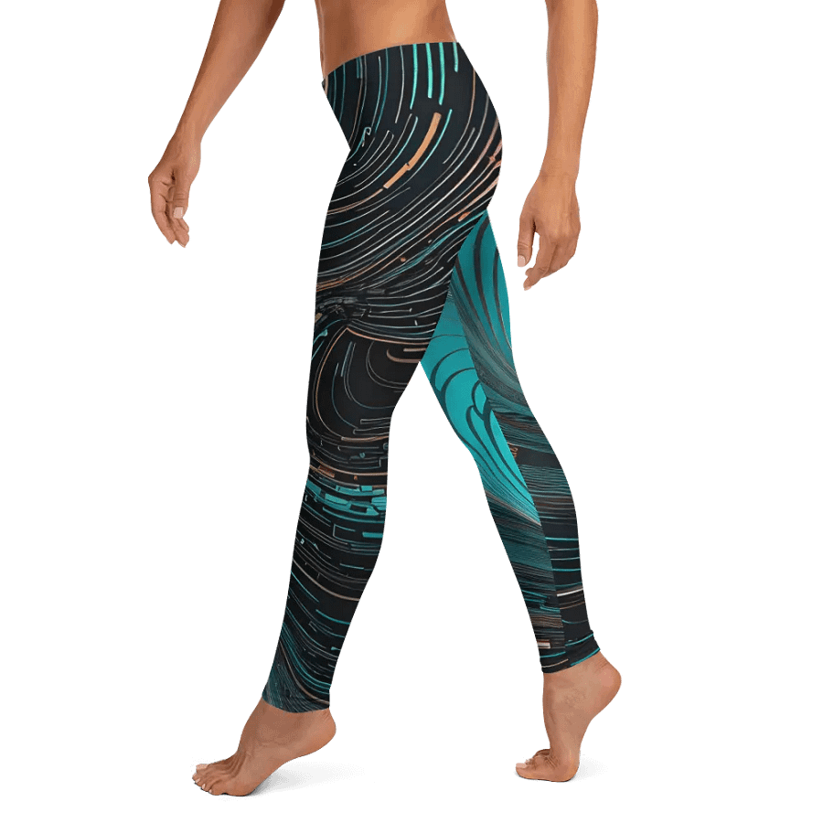 Abstract Psychedelic Neon Blue Motion All-Over Print Leggings product image (11)