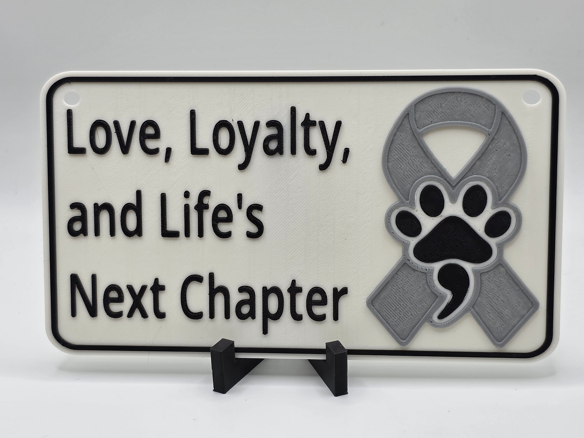 🩶 Gray Awareness Ribbon Sign | Love, Loyalty, and Life’s Next Chapter product image (1)